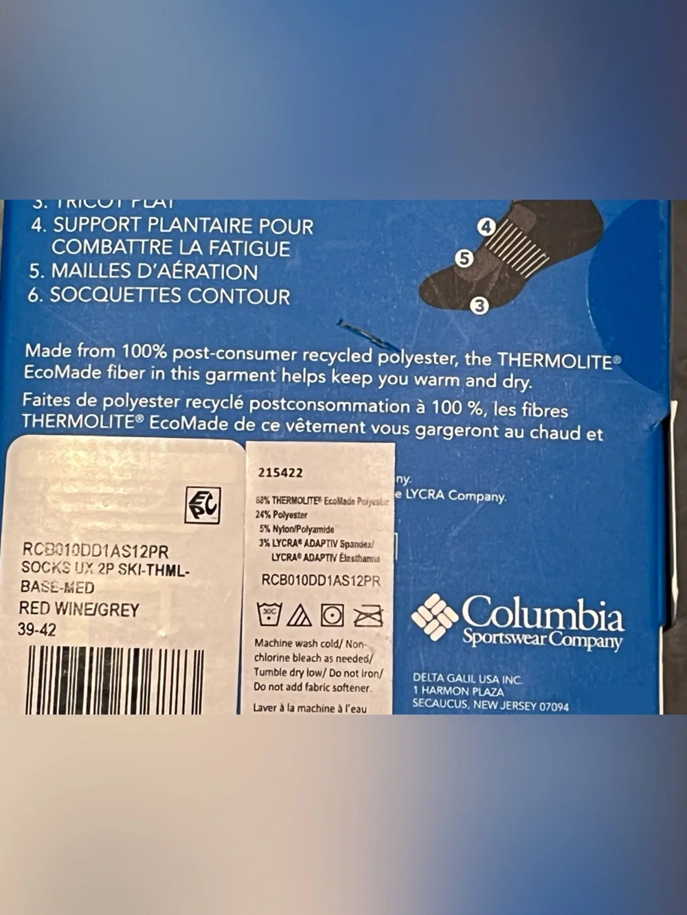 NWT! BUNDLE! 4-pairs of Columbia Thermolite Over The Calf Ski Sock!